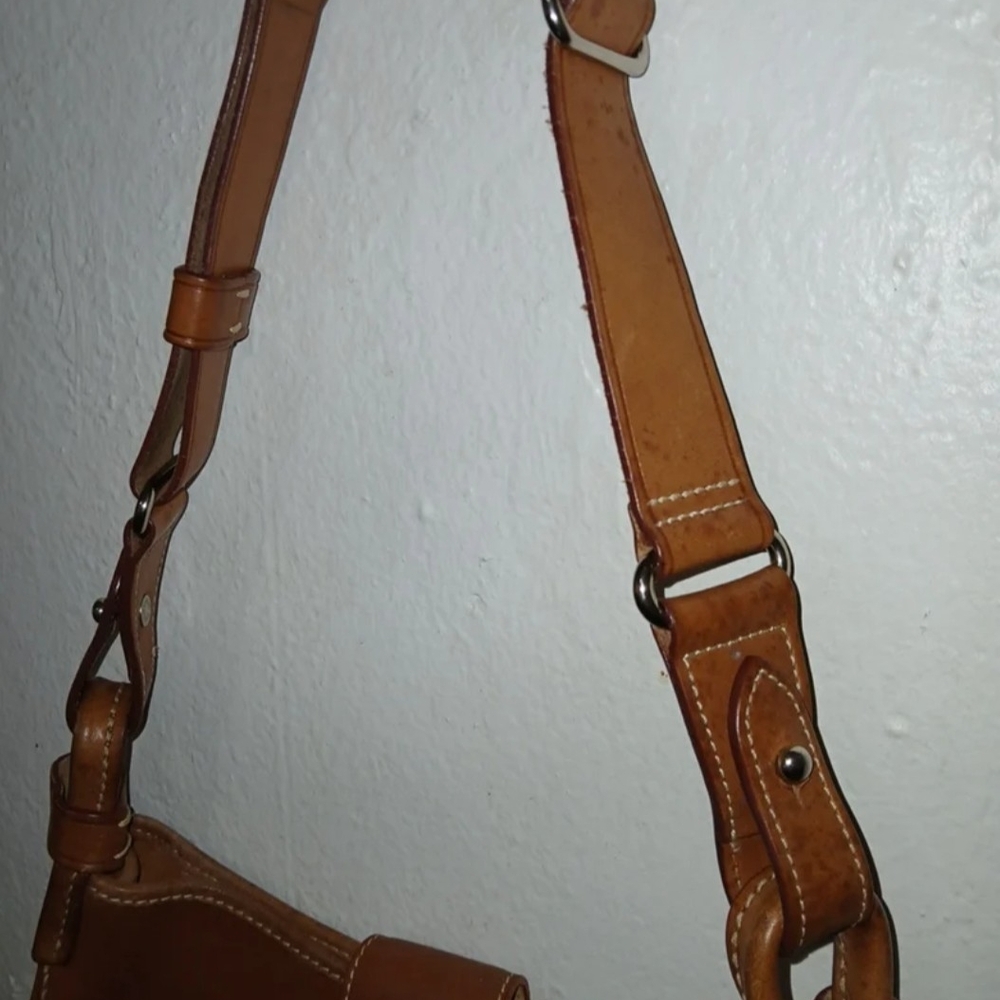 Dooney & Bourke Tan Leather Shoulder Bag - Picture 3 of 12
